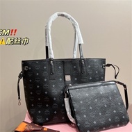 [Fast Delivery](with Box) Mcm Women's Bag Tote Bag with Silk Scarf Clean Fashion Casual Style Wear Size 34.30mcm