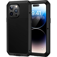For iPhone 15 Pro Max 15 Plus Heavy Duty Aluminum Metal Phone Case IP54 Waterproof Shockproof Armor 