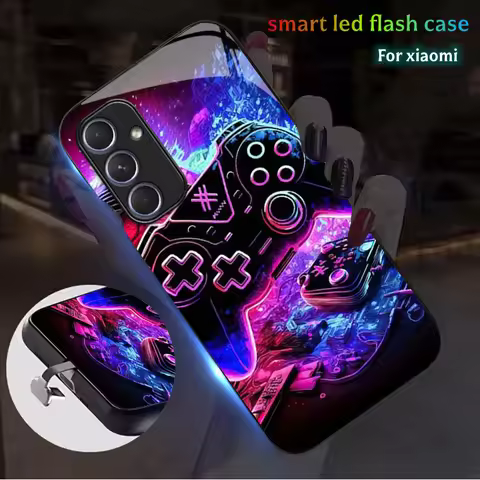Game Controller Graphic Luminous LED Phone Case For Xiaomi Redmi Note 15 14 13 12 11 10 Pro 4G 5G 15