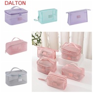 DALTON Mesh Handheld Makeup Bag, Square Portable Transparent Mesh Cosmetic Bag, Simple Lightweight L