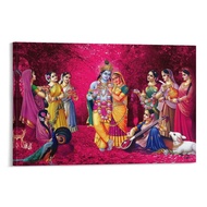 Radha Krishna Hindu Wall Art Indian Canvas Poster Radha Krishna Wall Decor Poster Hindu God Canvas P