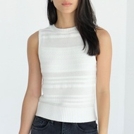GREYSCALE T99 - Lace stripe knit tank *ทรงหลวม*