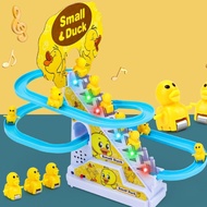 Childrens electronic 3/6/9 pcs Ducks Track Toy Set  educational toy duck penguin climbing stairs Bab