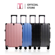 Traveler กระเป๋าเดินทาง ขนาด 20 และ 24 นิ้ว กระเป๋าเดินทางล้อลาก รุ่น T22 Aluminium วัสดุอลูมิเนียมแท้ 100 % นั่งได้