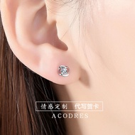 PT950 Platinum Earrings Female 18k White Gold Earrings Simple Gold-Plated Earrings Valentine's Day G
