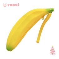 ROXUL Silicone Pen Bag, Banana Shape 2.36*7.87 Inch Banana Zero Wallet, Multipurpose Silicone Yellow