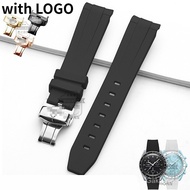 Butterfly Buckle Strap for Omega for Swatch Speedmaster MoonSwatch 20mm Watch Band Men Women Soft Arc Silicone WatchBand Waterproof Belt