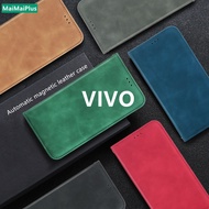 Casing VIVO S1 V15 Pro V11i V7 Plus X60 Auto Close Magnetic Flip Wallet Leather Cover Case