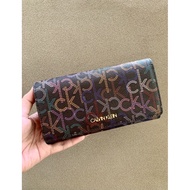 Calvin Klein Monogram Multi Colored Trifold Long Wallet