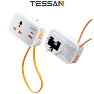 TESSAN - Wall Plug Socket Extender with 30 cm USB-C Cable Universal Gang, Travel Adapter Plug