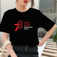 kaos baju atasan unisex tshirt 17 agustus indonesia agustusan hut ri - hitam xl