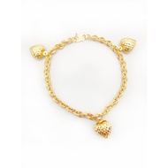 916 Sunflower 3 Hearts Dangling Bracelet