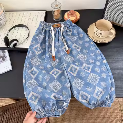 Summer Thin Girls' Vintage Comfortable Loose Casual Pants Children Boys Baby Jogger Pants