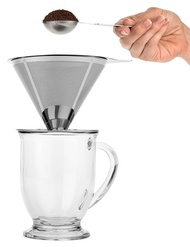 Bartelli Paperless Pour Over Coffee Dripper - Stainless Steel Reusable Coffee Filter