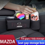 MAZDA Car Seat Gap Storage Box  Multifunction Leather Car Storage Bag Cup holder For  MAZDA 3 MAZDA 
