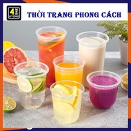 Lốc 50 Ly Nhựa PP Đáy Bầu Dùng 1 Lần Loại Dày 360ml 500ml 600ml 700ml Đựng Trà Sữa Sinh Tố Nước Ép T