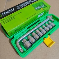 Tekiro shock wrench set Original 10 pcs 8 to 24 mm 1/ 2 6pt Tekiro complete wrench set