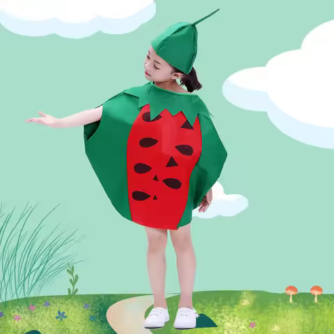 Children's Day Cartoon Fruit Watermelon Costumes Cosplay Clothes For Boy Girl Halloween Party Decor 