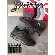 100% Original NIKE AIRMAX 97 BLACK UNIVERSITY RED