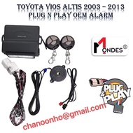 DECO Toyota Vios / Toyota altis ( 2008 - 2013 ) OEM Car Alarm System ( Plug & Play )