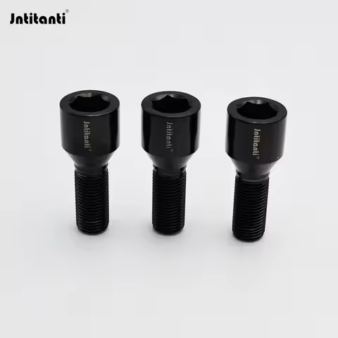 Jntitanti Gr5 titanium wheel rim lug bolts M14*1.5*28-45mm socket hexagon cone seat
