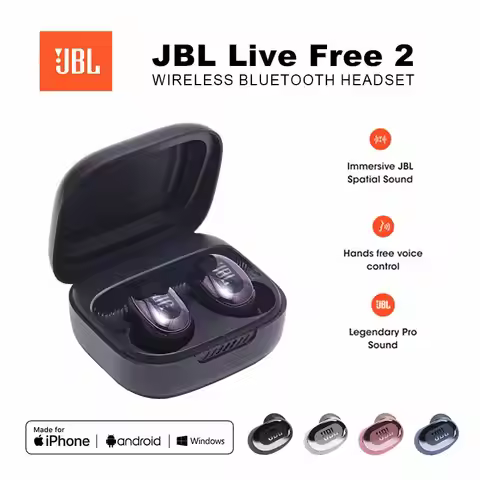 Original JBL Live Free 2 TWS Wireless Sport Headphones Bluetooth Earbuds Noise Cancelling Headphones