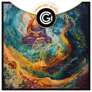 Abstract painting of Buddha in kind of response. Wall paintings, wall stickers printed on canvas. CG