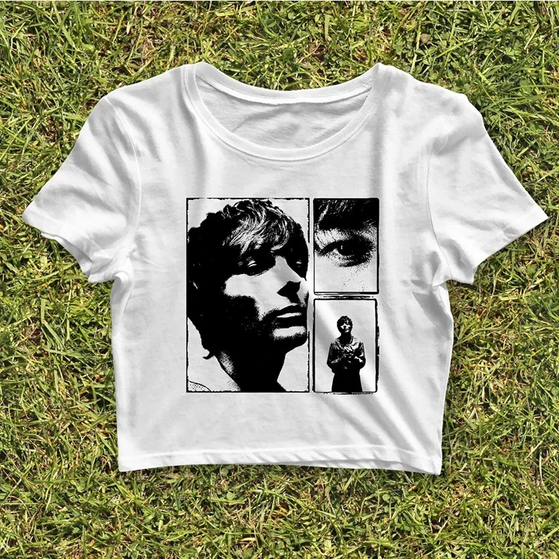 Harry Louis Art Printed Cropped Women Clothes Gothic Vintage Girls T Shirts Grunge Streetwear Aesthe