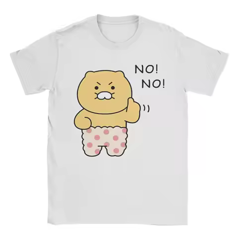 KaKao Friends Choonsik is a homebody T-Shirt for Men Vintage Cotton Tee Shirt Round Collar Short Sle