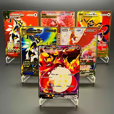 High Attack HP Metal Pokemon Cards VMAX GX Charizard Arceus Collectible Metal Trading Game Cards Sou