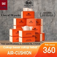 [20 PACKS]SHOUWEN Air Cushion Tissue 4-ply Soft Facial Tissues 7200 sheets Face Tissue 175x175/175*1