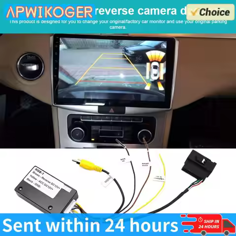 12V Reversing Camera Adapter RGB To AV Backup Camera Converter Reverse Camera Interface for Volkswag
