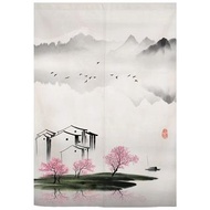 水墨山水風景門簾