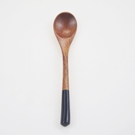 12.5 * 2.5CM Black Lacquer Red Log Seasoning Spoon~Cone Handle Household Small Wooden Spoon [CH621]