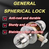 【304 stainless steel】Door Knob Double Lock Entrance Lock Set With 3 Key Door Handle Door Lock