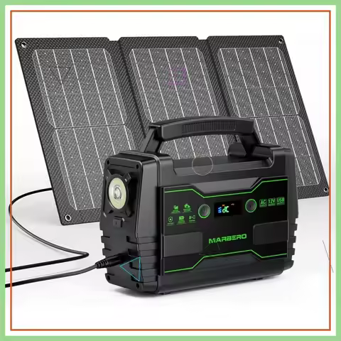 155Wh Solar Generator with 30W Panel, Portable Power Station, 2 AC Outlets, QC3.0 USB, UL Certified 