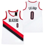 IMPORT EMBROIDERY JERSEY BASKETBALL SHIRT PORTLAND TRAIL BLAZERS 0 DAMIAN LILLARD WHITE ASSOCIATE