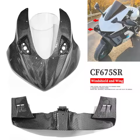 675 SR Motorcycle Modified One-Piece Front Windshield Lower Lip Spoiler Wing Large Front Lip Fixed W