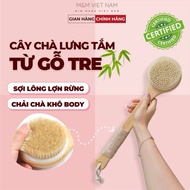 Cây Chà Lưng Bàn Chải Khô Tắm Cọ Lưng Lông Cứng Chổi Gỗ Kì Cao Cấp Thân Tre Sợi Lông Lợn Rừng