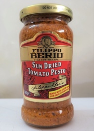 [Lọ đỏ 190g – SUN DRIED] XỐT PESTO CÀ CHUA LÁ HÚNG QUẾ [Italia] FILIPPO BERIO Sun Dried Tomato Pesto