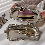 Ins Metal Cake Plate Embossed Design Jewelry Candle Storage Tray Korean Style Decoration Shooting Pr