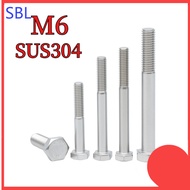 [SS-HX] 304 Stainless Steel Half Thread Outer Hexagon Screw|H Half Threaded Screw M6
