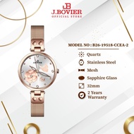 J.Bovier Mesh Strap Quartz Women Watch B26-19518-CCEA-2