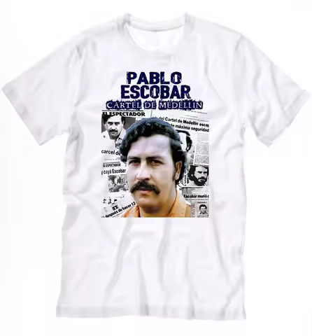 New Summer Men T-shirt Pablo Escobar King Of T-shirt Medellin Cartel Colombia Cotton Tee Hip Hop Shi