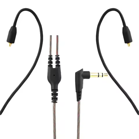 3.5mm Wired Headphone Audio Cable Replacement Earphones MMCX Connector Detachable for Shure SE215/ S