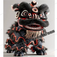Trendy black fierce lion sticker for motorcycle, electric, refrigerator, toilet, waterproof sticker 