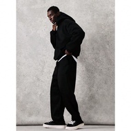 Essentials Oversized Pullover Hoodie And Wide Leg Sweatpants Set With Centre Pocket And Drawstring H