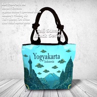 Tas totebag tali sumbu kepang wanita oleh - oleh yogyakarta / tas souvenir jogja malioboro