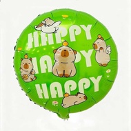 18 inch Round Summer Carnival Happy Docile Capybara birthday party decoration aluminum foil balloon