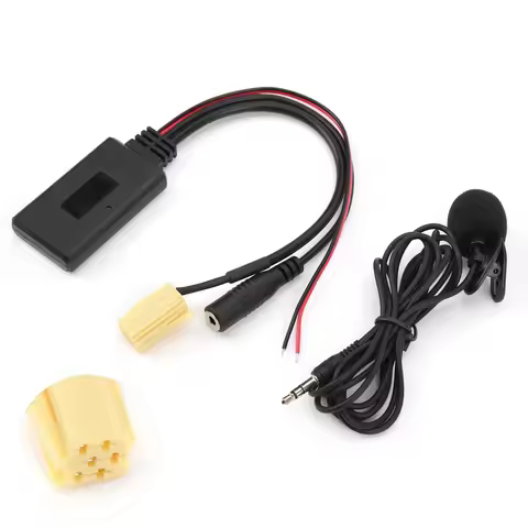 Bluetooth 5.0 AUX Cable Adapter with Microphone Handsfree Replacement for Fiat 500/Grande Punto/Qubo